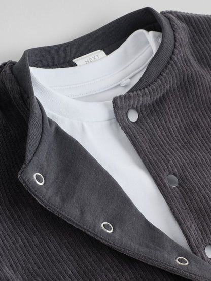 Black/White Baby Velour Jacket, Top and Joggers  Set (0mths-2yrs)