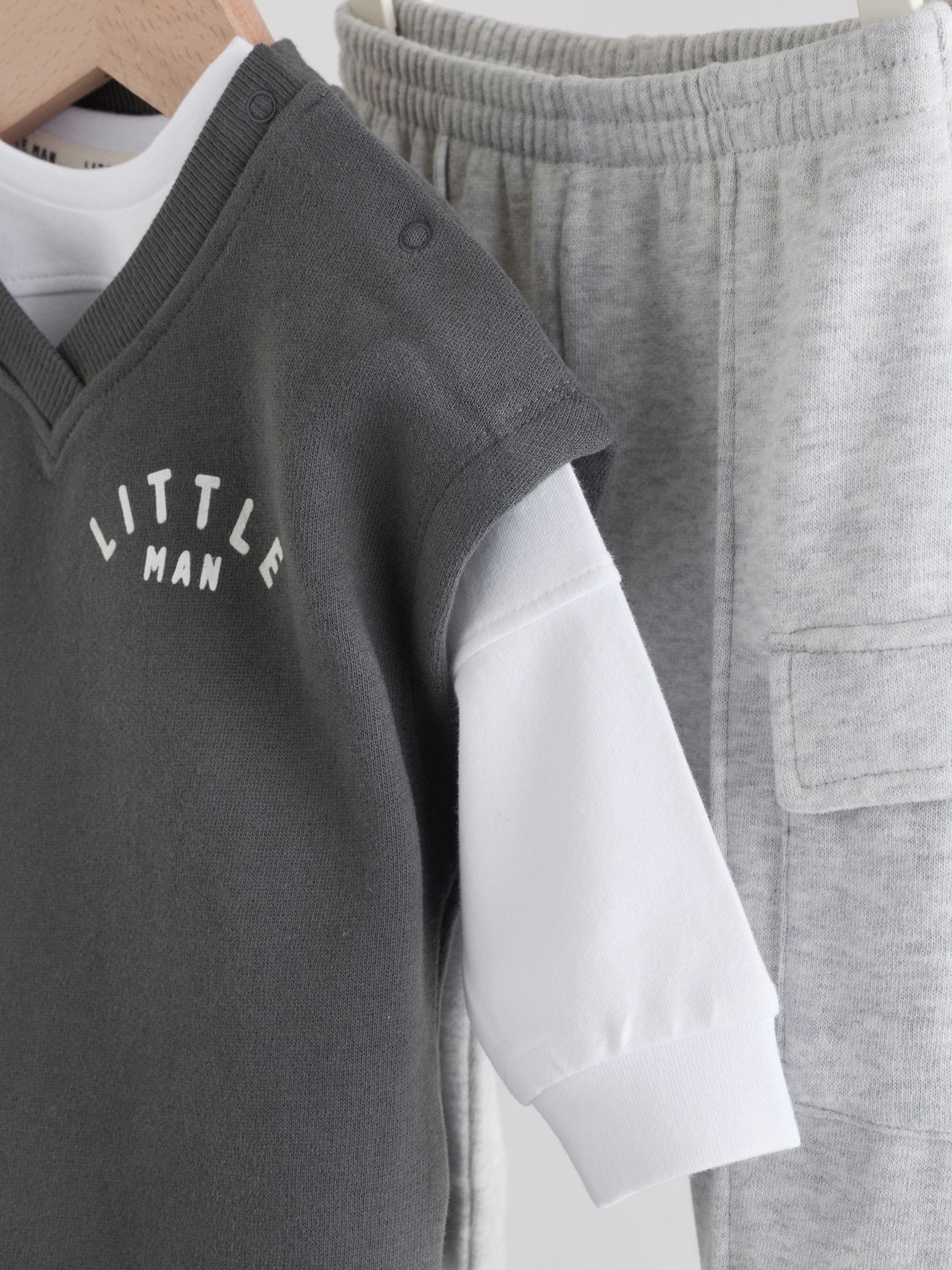 Grey Little Man Baby Gilet Top and Leggings Set (0mths-2yrs) image 6