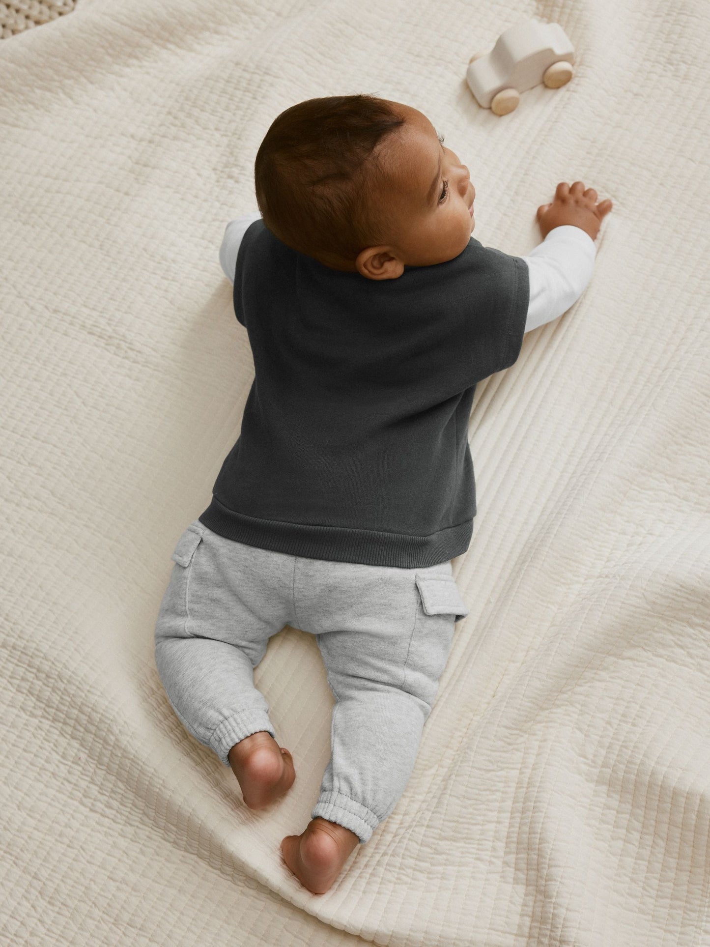 Grey Little Man Baby Gilet Top and Leggings Set (0mths-2yrs) image 3