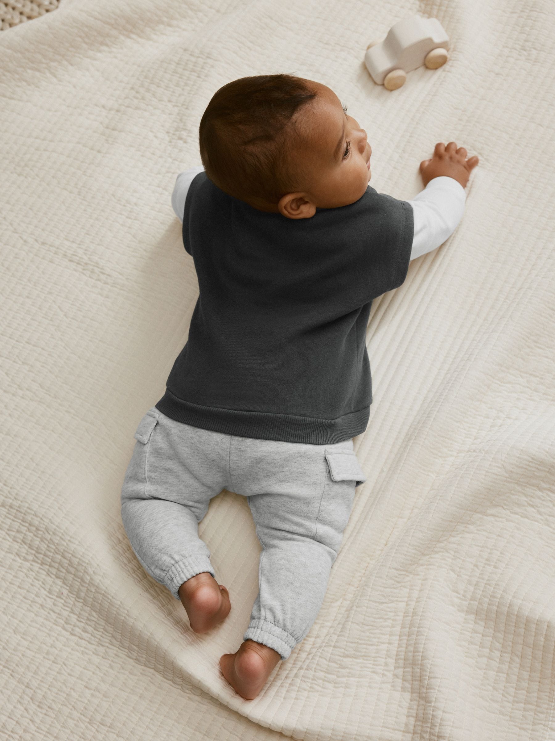 Grey Little Man Baby Gilet Top and Leggings Set (0mths-2yrs) image 3