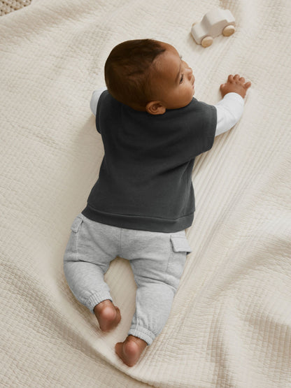 Grey Little Man Baby Gilet Top and Leggings Set (0mths-2yrs) image 3