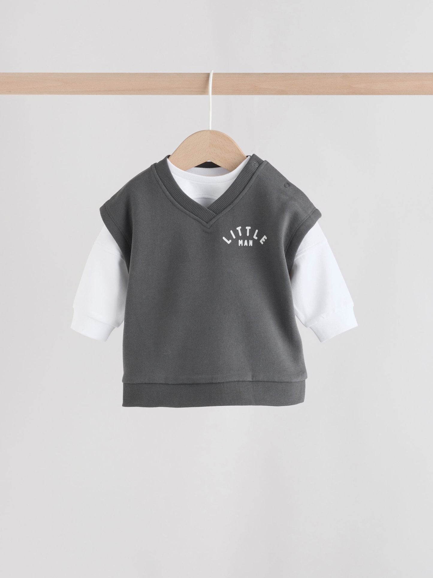 Grey Little Man Baby Gilet Top and Leggings Set (0mths-2yrs)