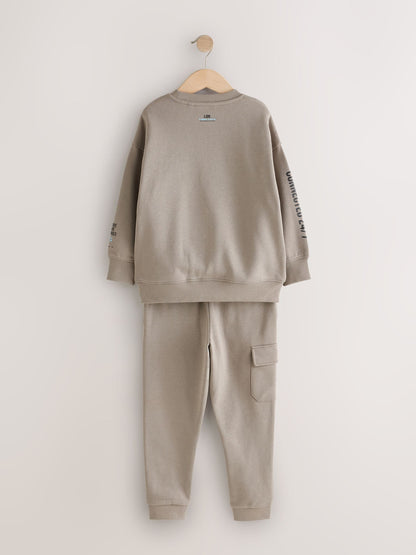 Stone Utility Crew Hoodie and Joggers Set