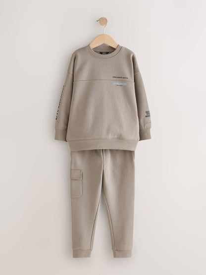 Stone Utility Crew Hoodie and Joggers Set