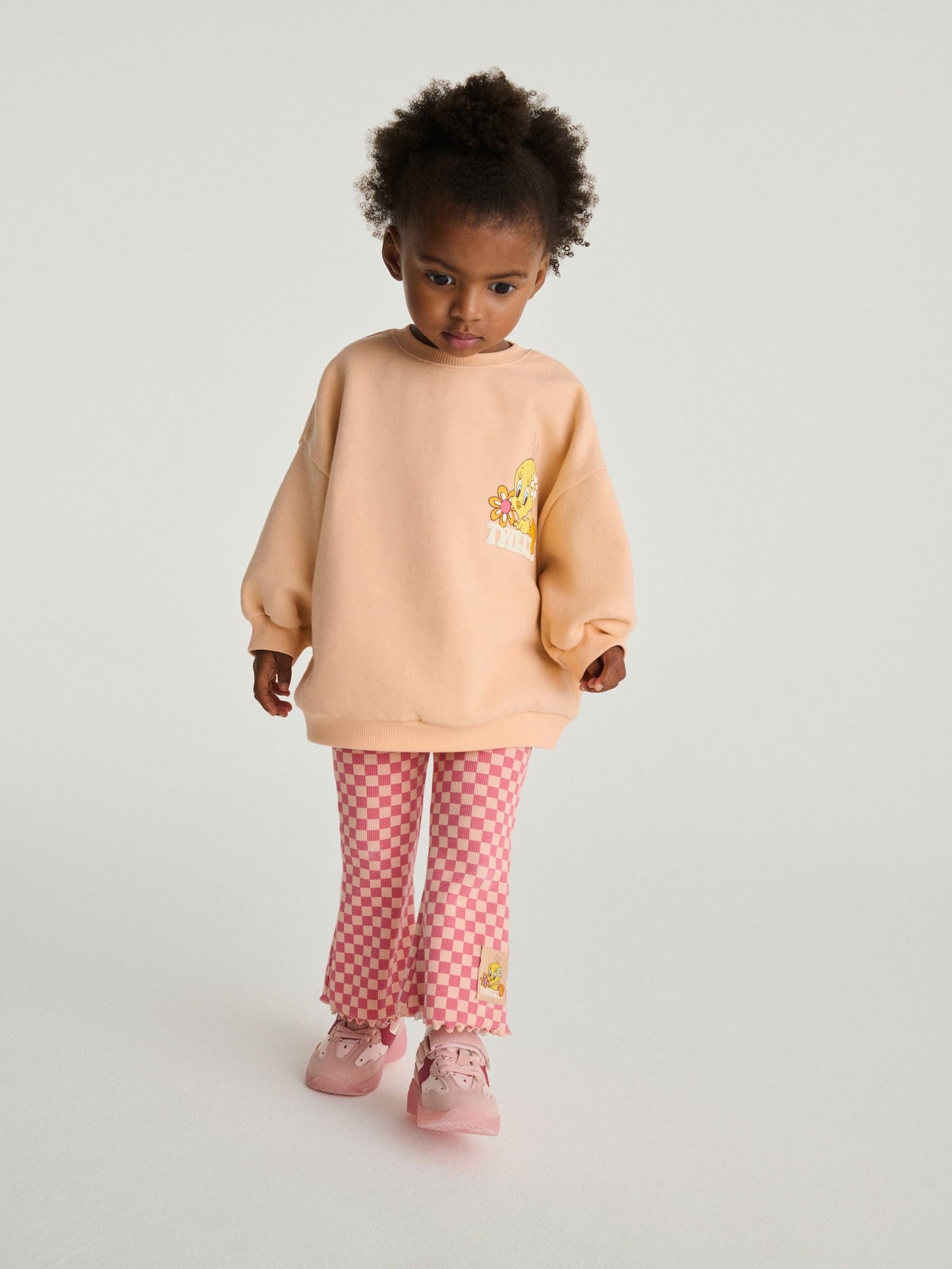 Peach Pink Tweety Sweatshirt & Flare Leggings Set (3mths-7yrs) image 3