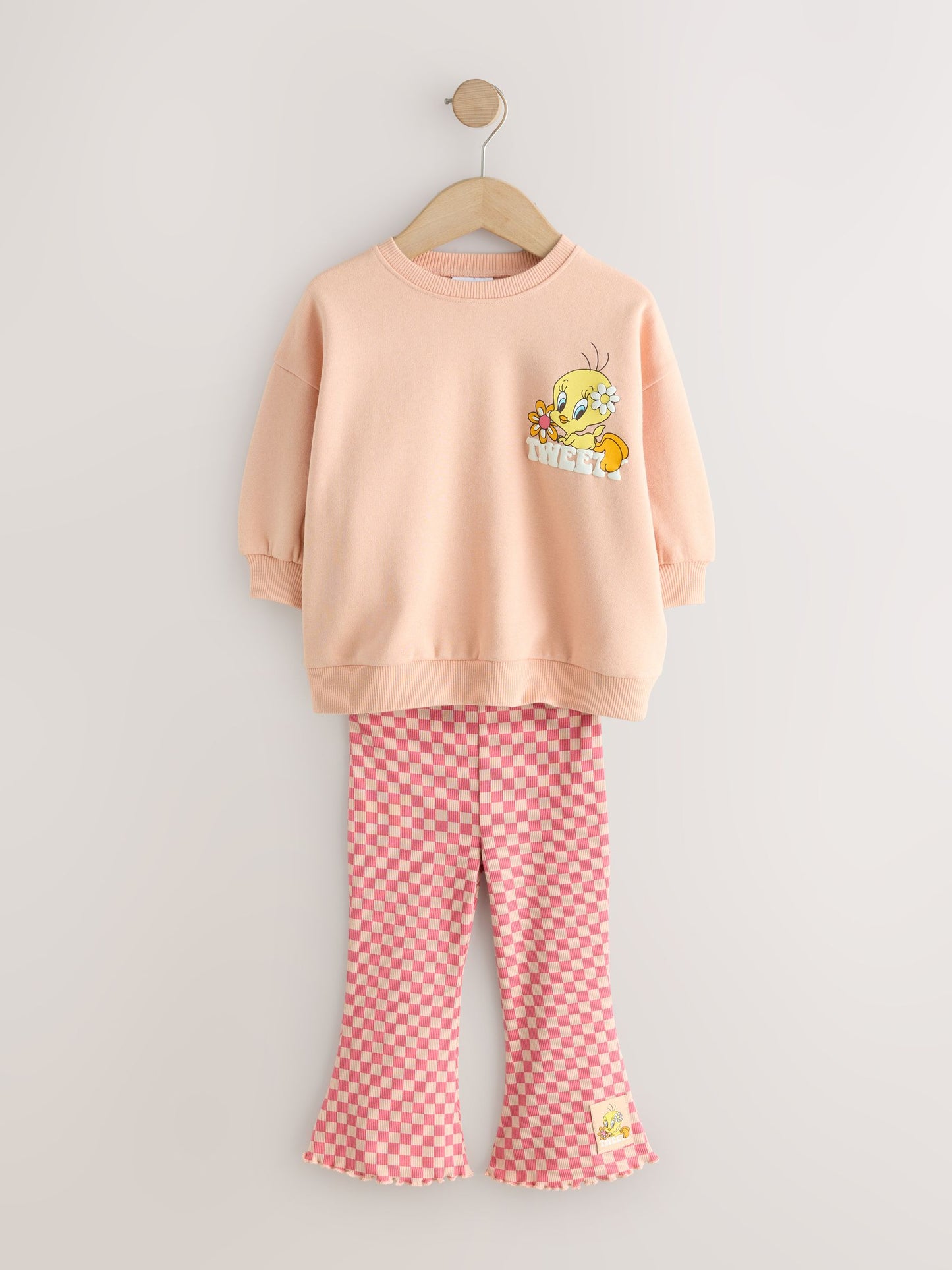 Peach Pink Tweety Sweatshirt & Flare Leggings Set (3mths-7yrs) image 6