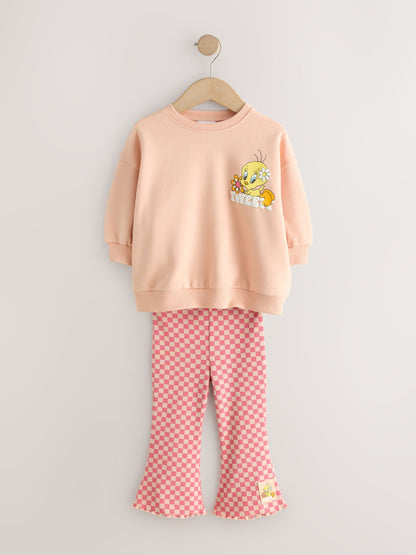 Peach Pink Tweety Sweatshirt & Flare Leggings Set (3mths-7yrs) image 6