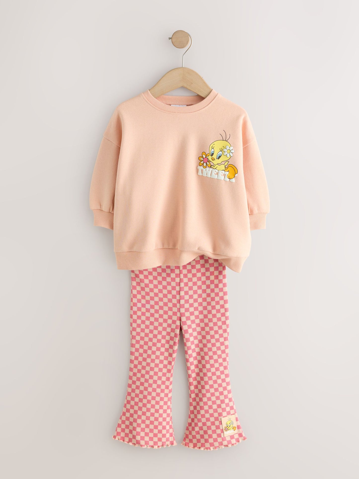 Peach Pink Tweety Sweatshirt & Flare Leggings Set (3mths-7yrs) image 7