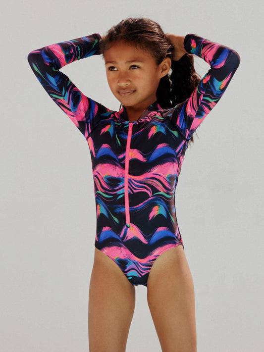 Dsiney Kidz - Multi Black Long Sleeve Sunsafe Swimsuit (3mths-16yrs) image 1