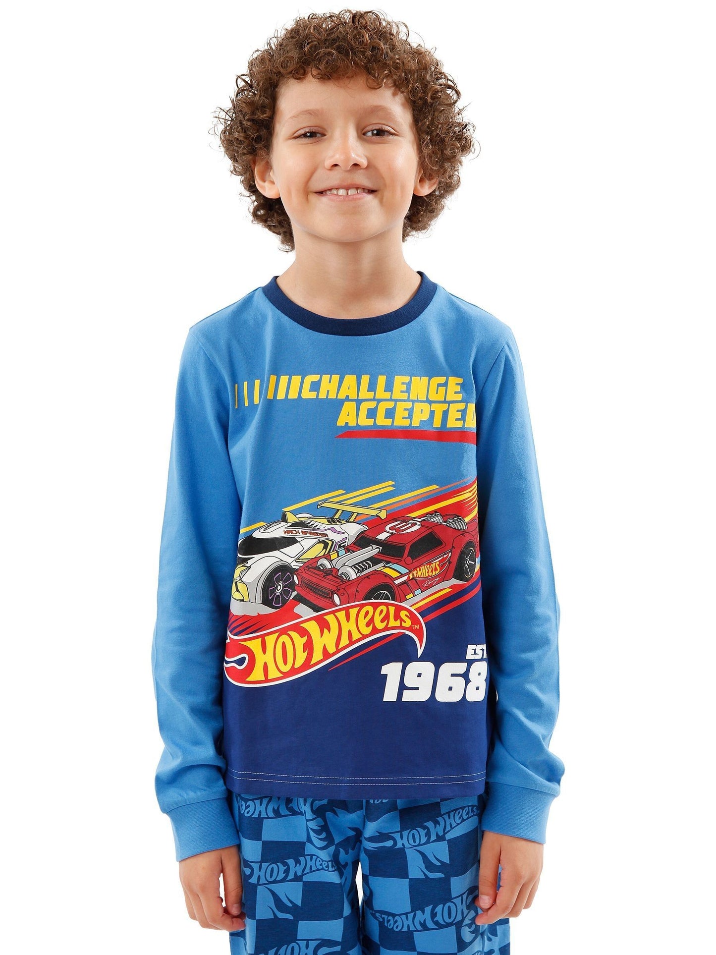 Dsiney Kidz - Character Blue Hot Wheels Challenge Accepted 100% Cotton Pyjamas image 1
