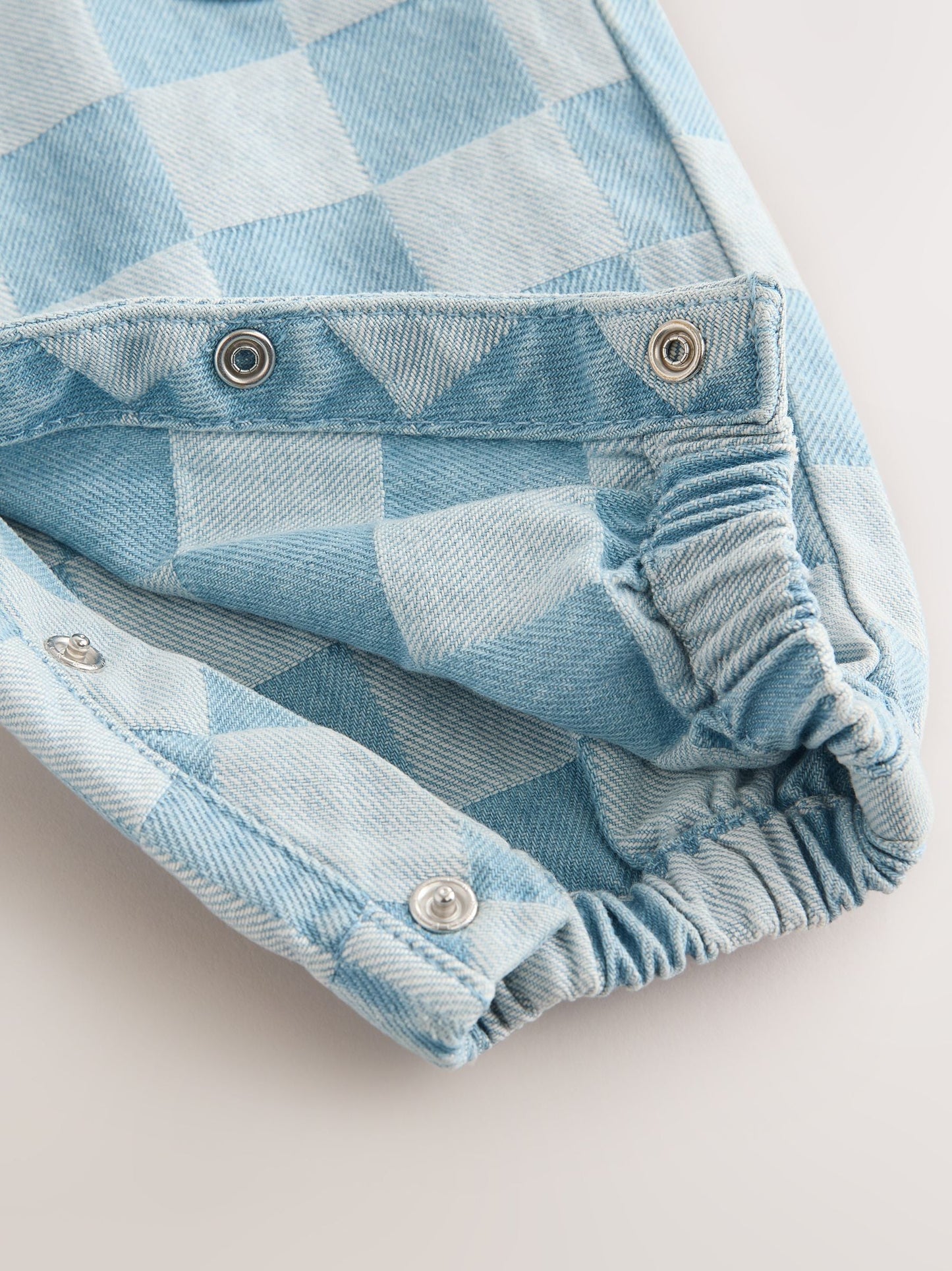 Mid Blue Checked Dungarees (3mths-7yrs)