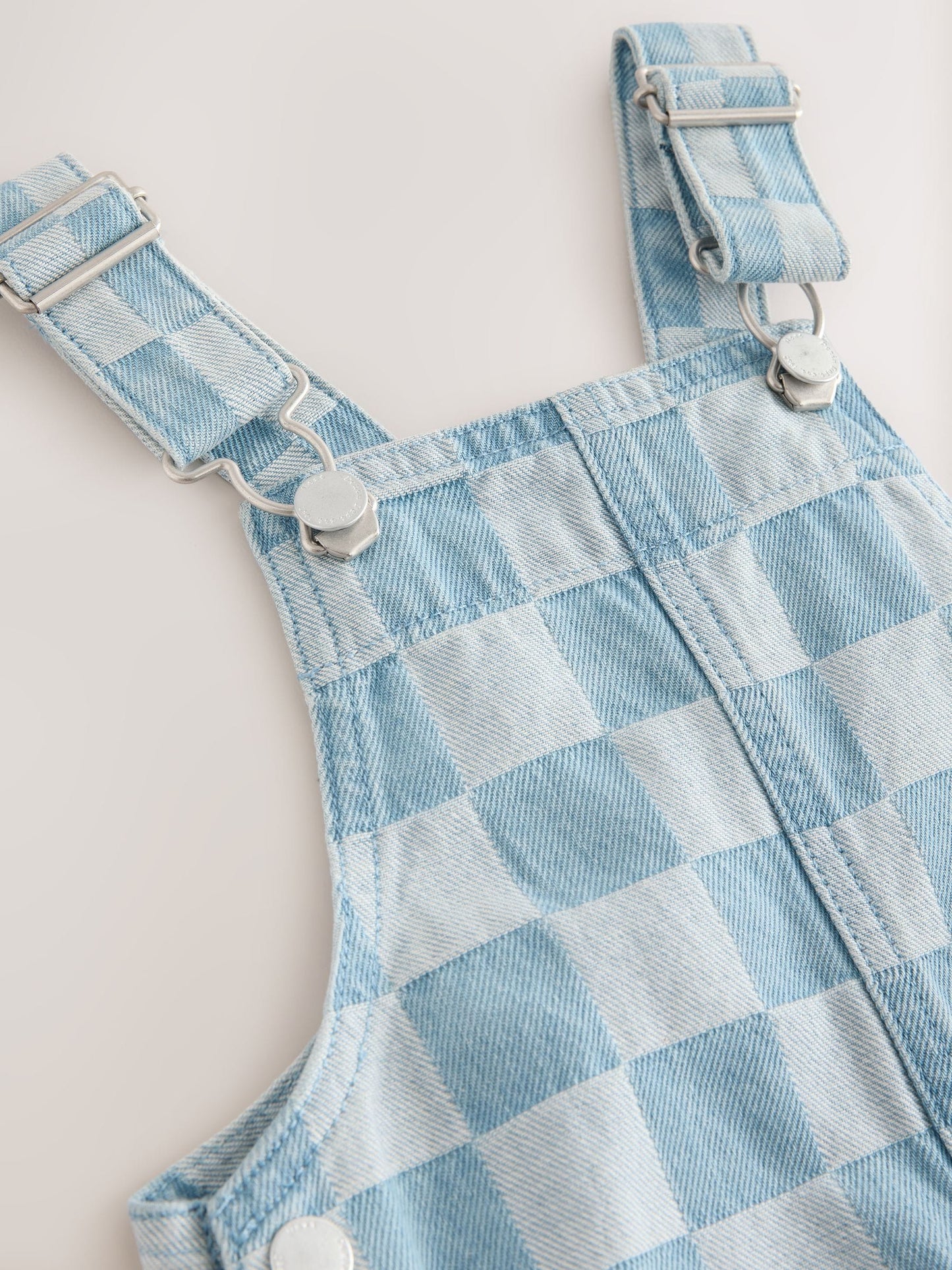 Mid Blue Checked Dungarees (3mths-7yrs)