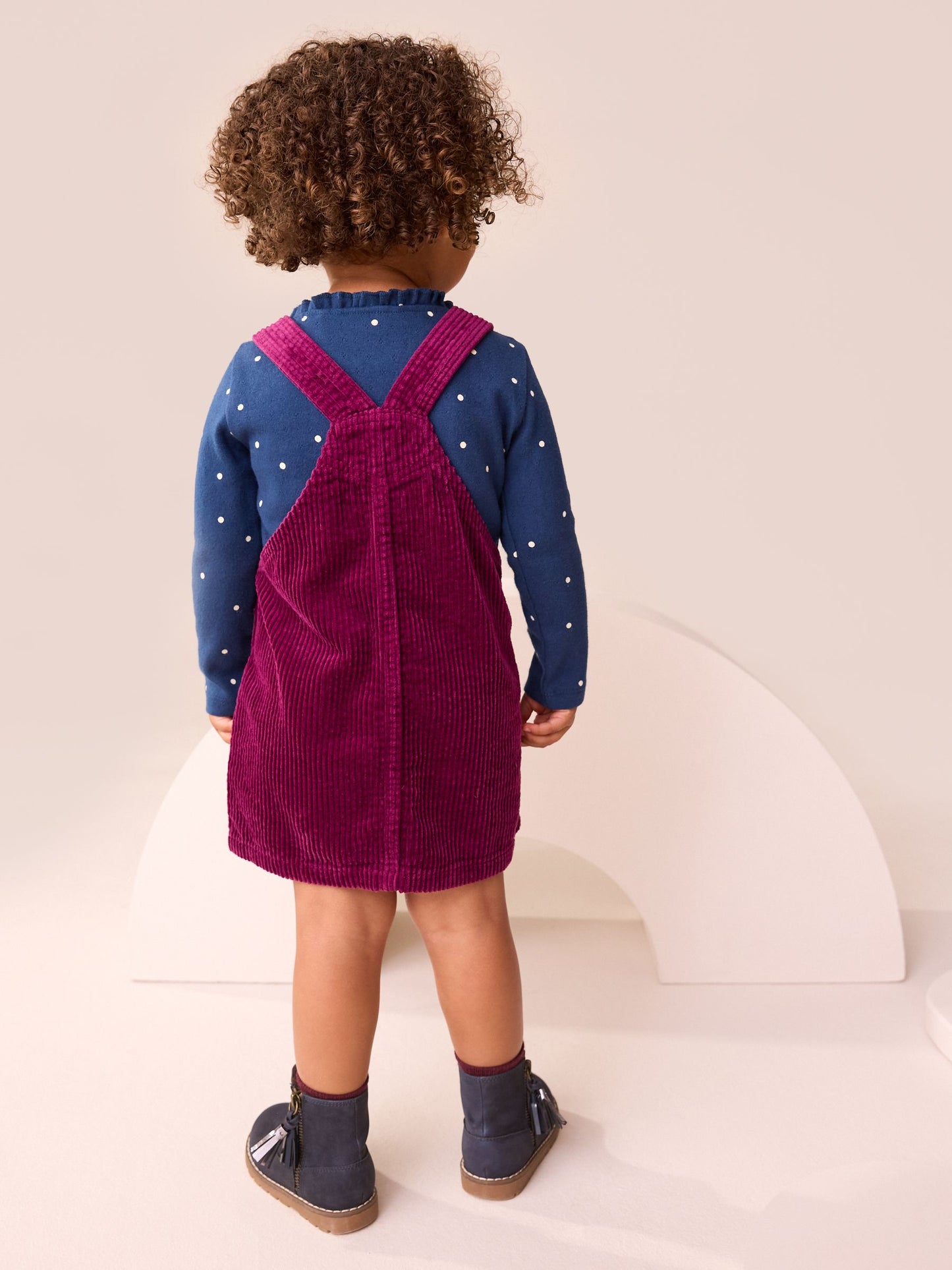 Burgundy Red Cord Pinafore Dress (3mths-8yrs) image 2