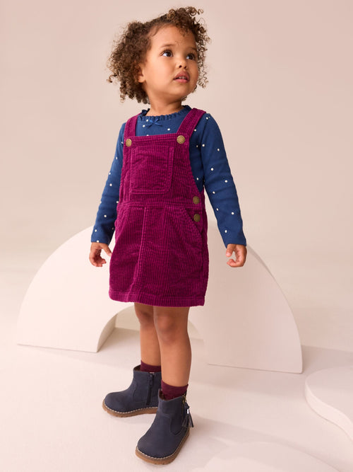 Burgundy Red Cord Pinafore Dress (3mths-8yrs) image 1