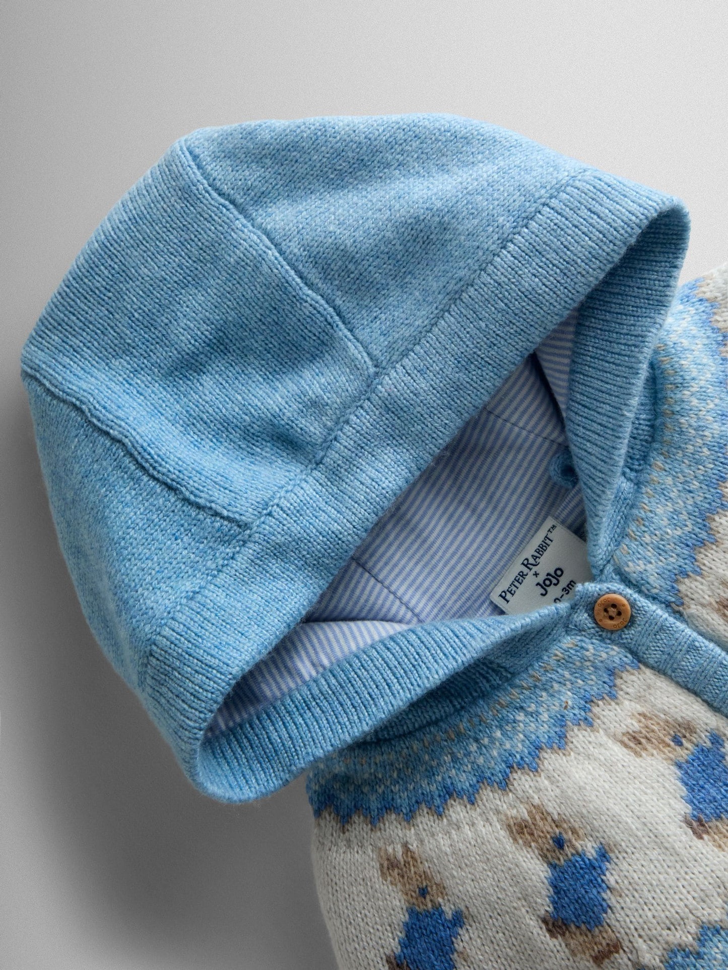 Dsiney Kidz - JoJo Maman Bébé Blue Peter Rabbit Fair Isle Knit Cardigan image 3