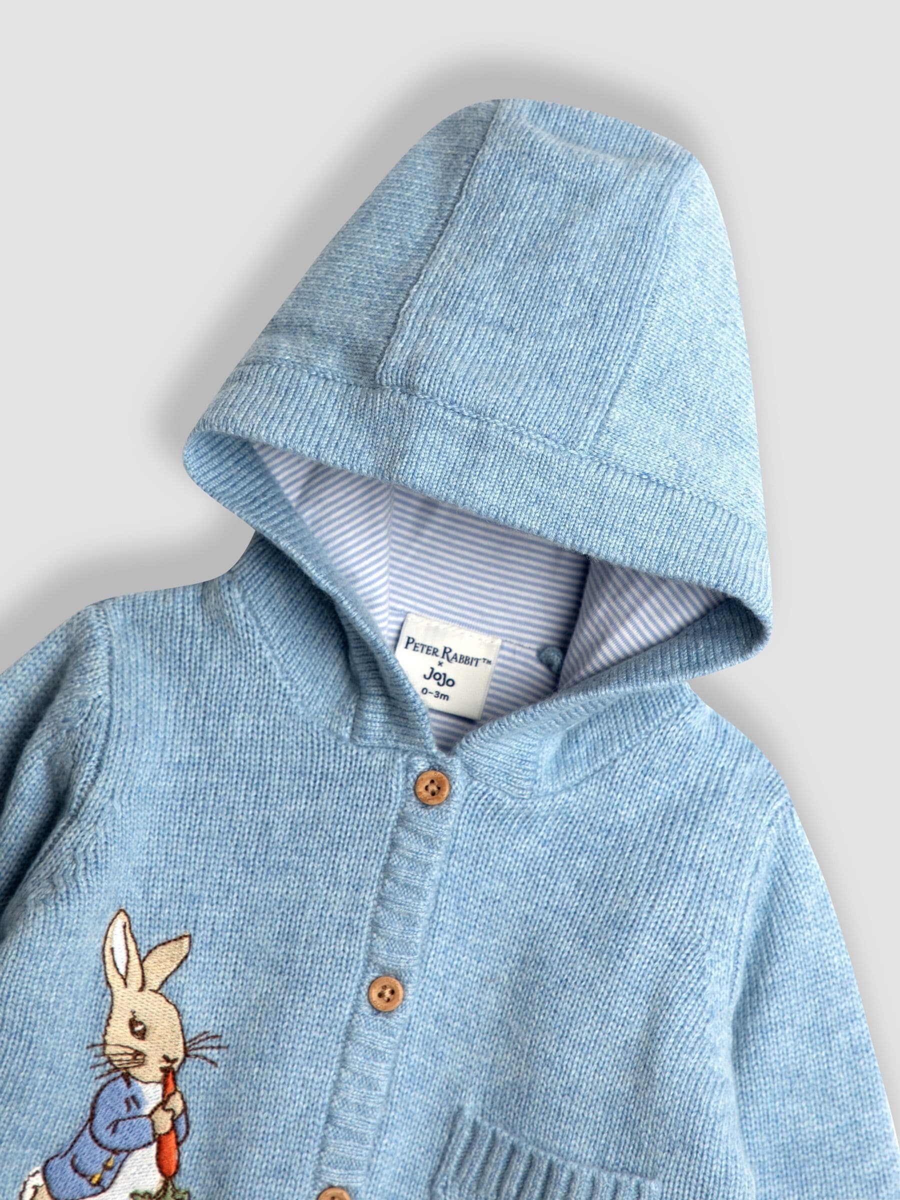 Dsiney Kidz - JoJo Maman Bébé Blue Peter Rabbit™ Hooded Cardigan image 3