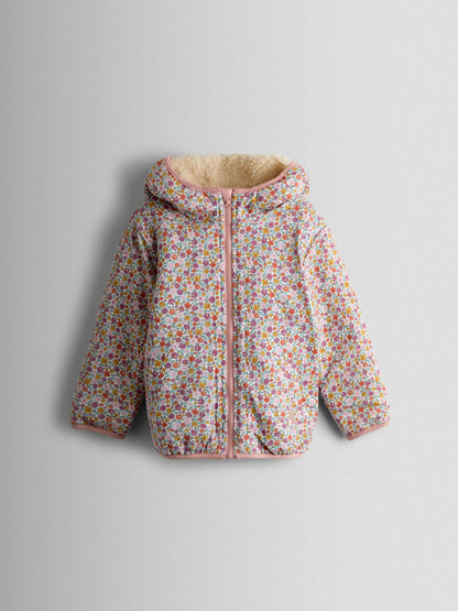 Dsiney Kidz - JoJo Maman Bébé Pink Floral Embroidered Reversible Fleece image 6