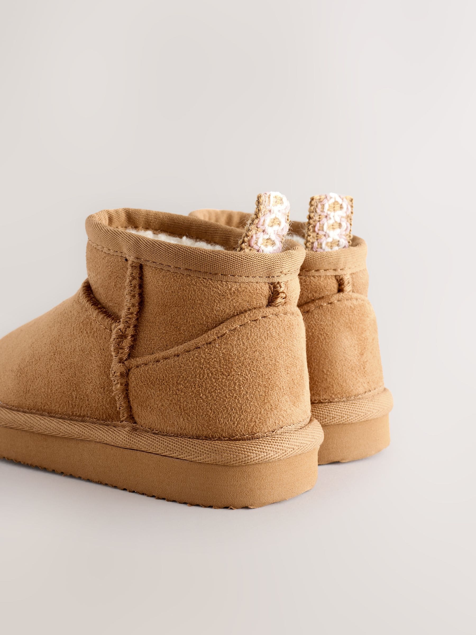 Tan Brown Slipper Pull On Ankle Boots image 4