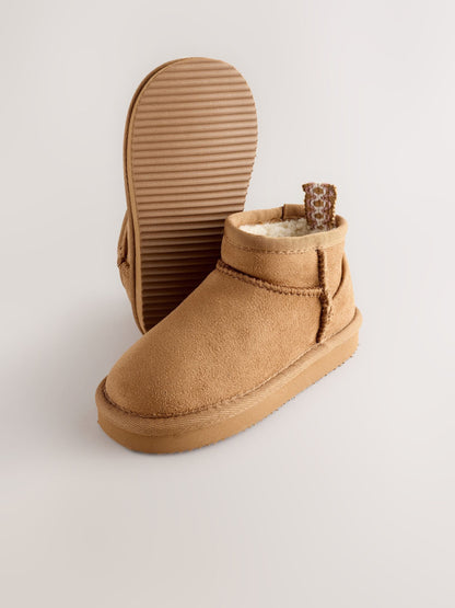 Tan Brown Slipper Pull On Ankle Boots image 5