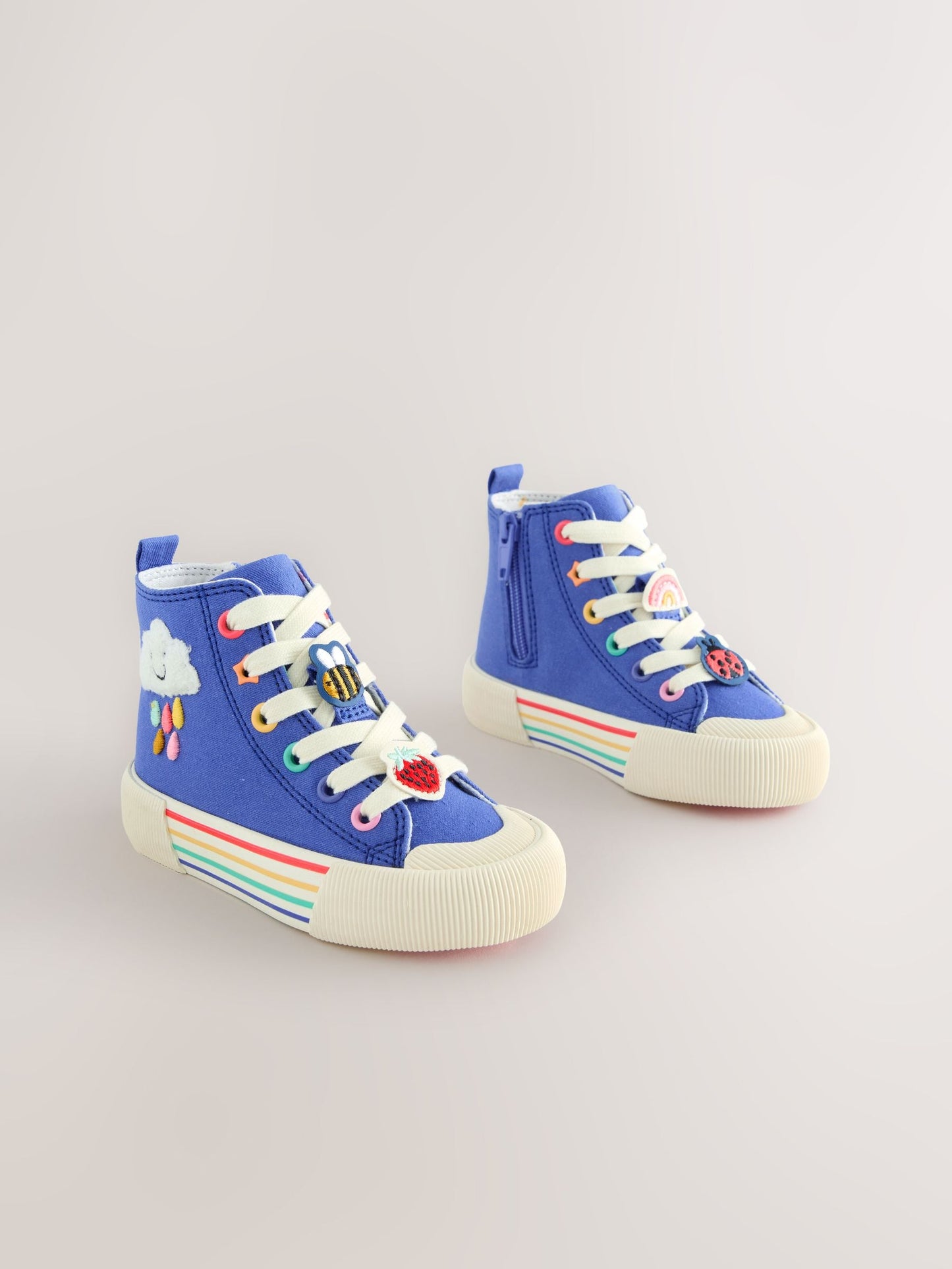 Blue Character Appliqué Standard Fit (F) High Top Trainers image 4