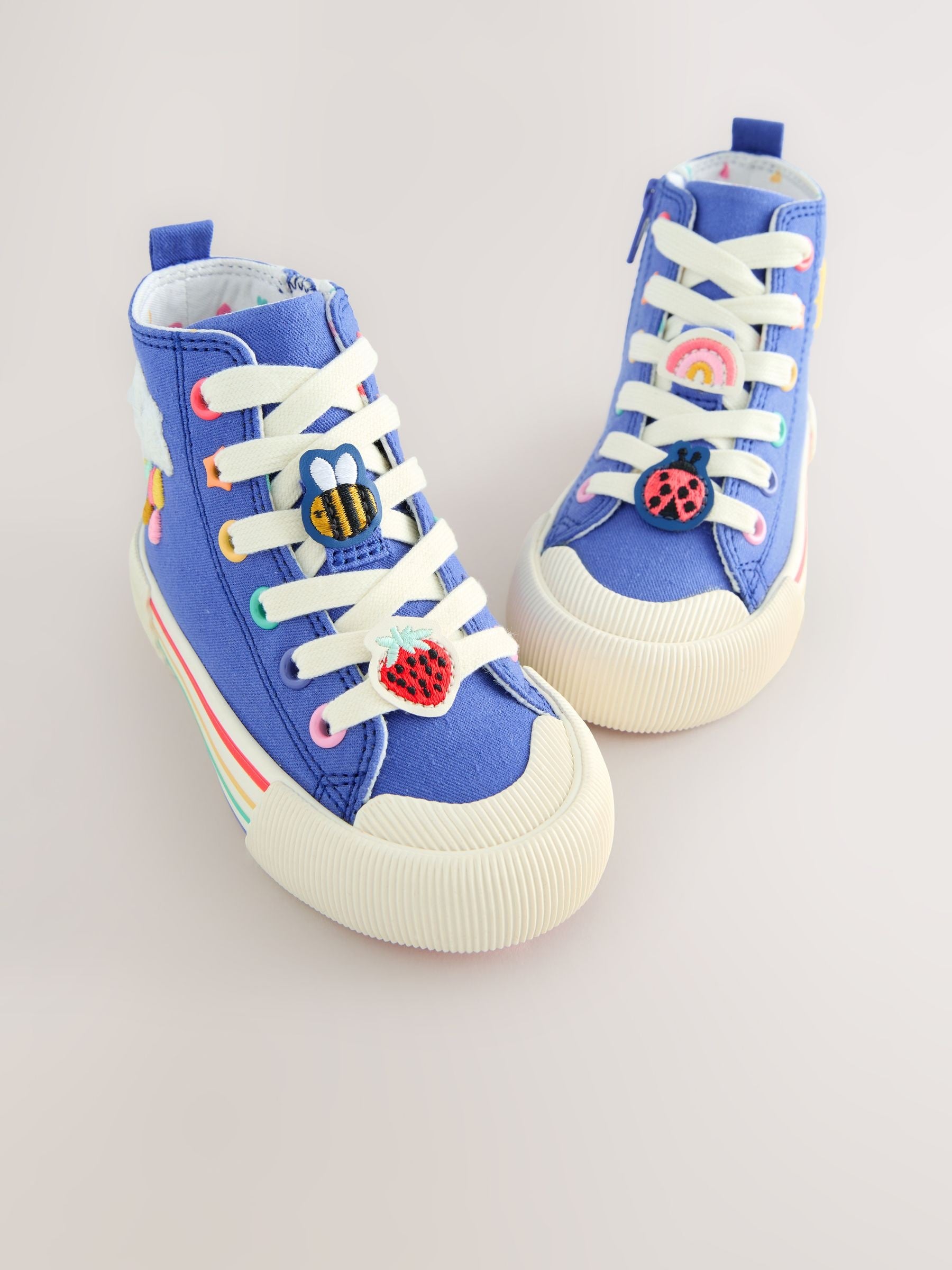 Blue Character Appliqué Standard Fit (F) High Top Trainers image 7