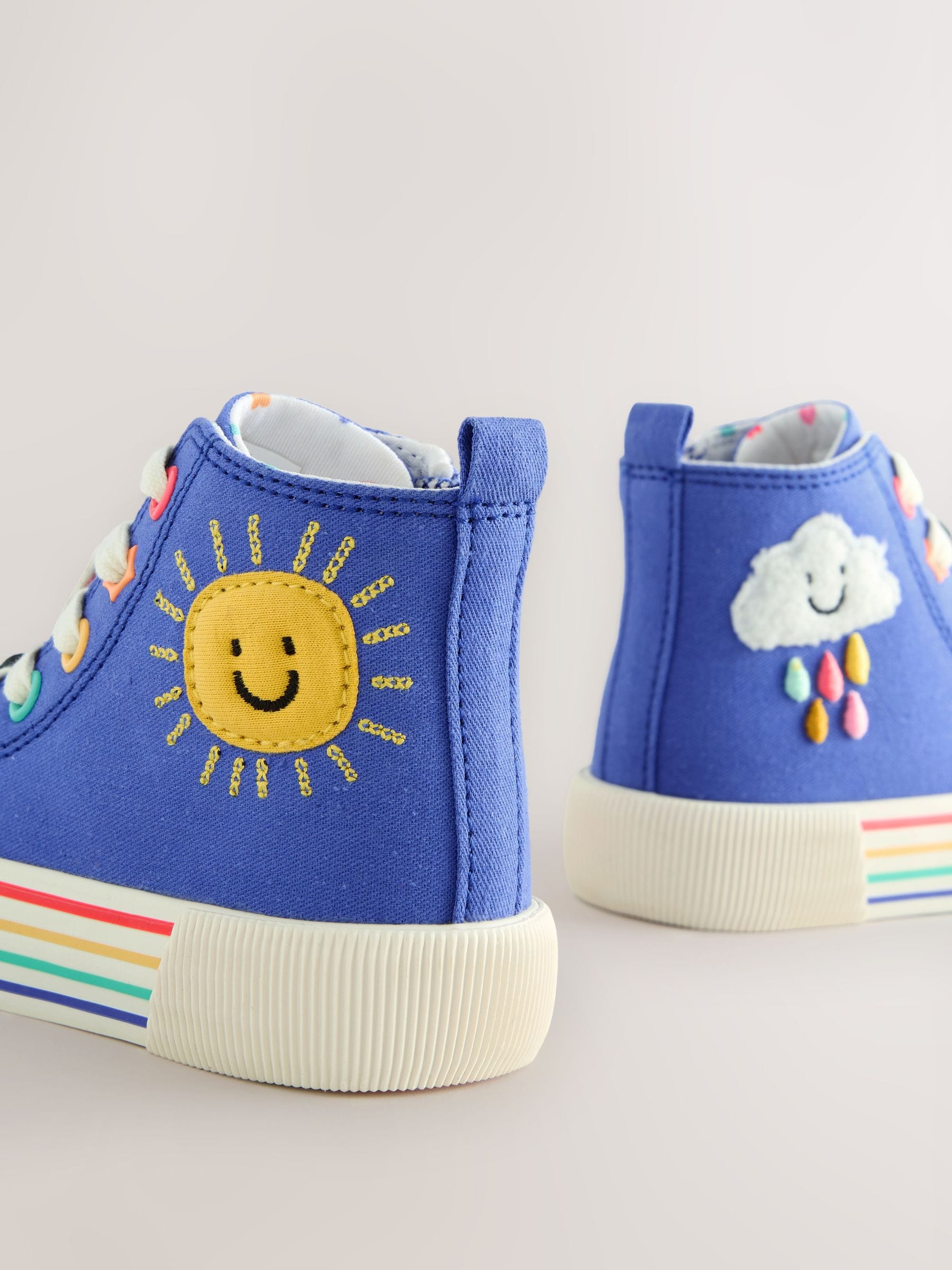 Blue Character Appliqué Standard Fit (F) High Top Trainers image 9