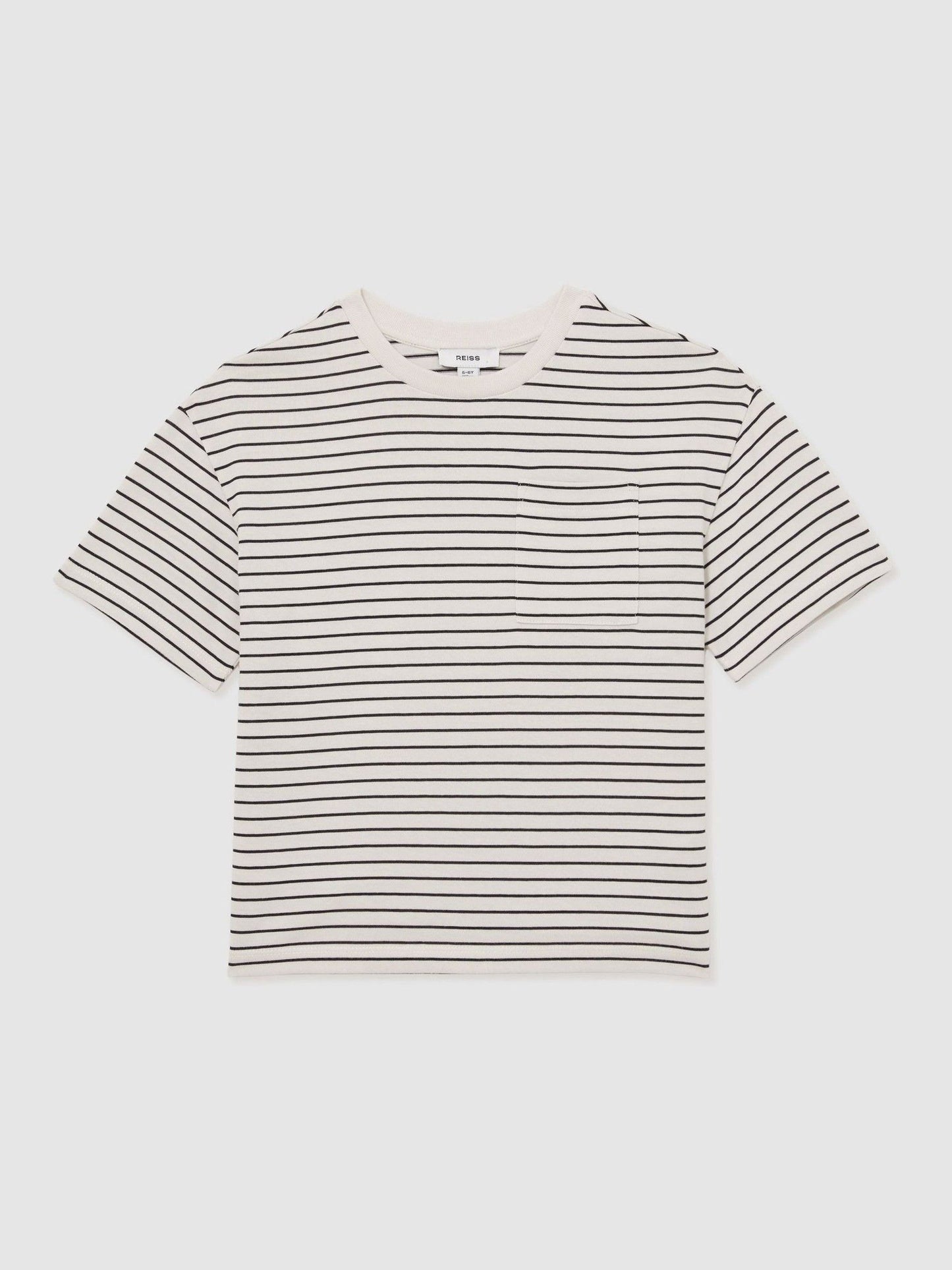 Dsiney Kidz - Reiss White/Navy Paudie 9-13 yrs Cotton-Blend Stripe T-Shirt image 2