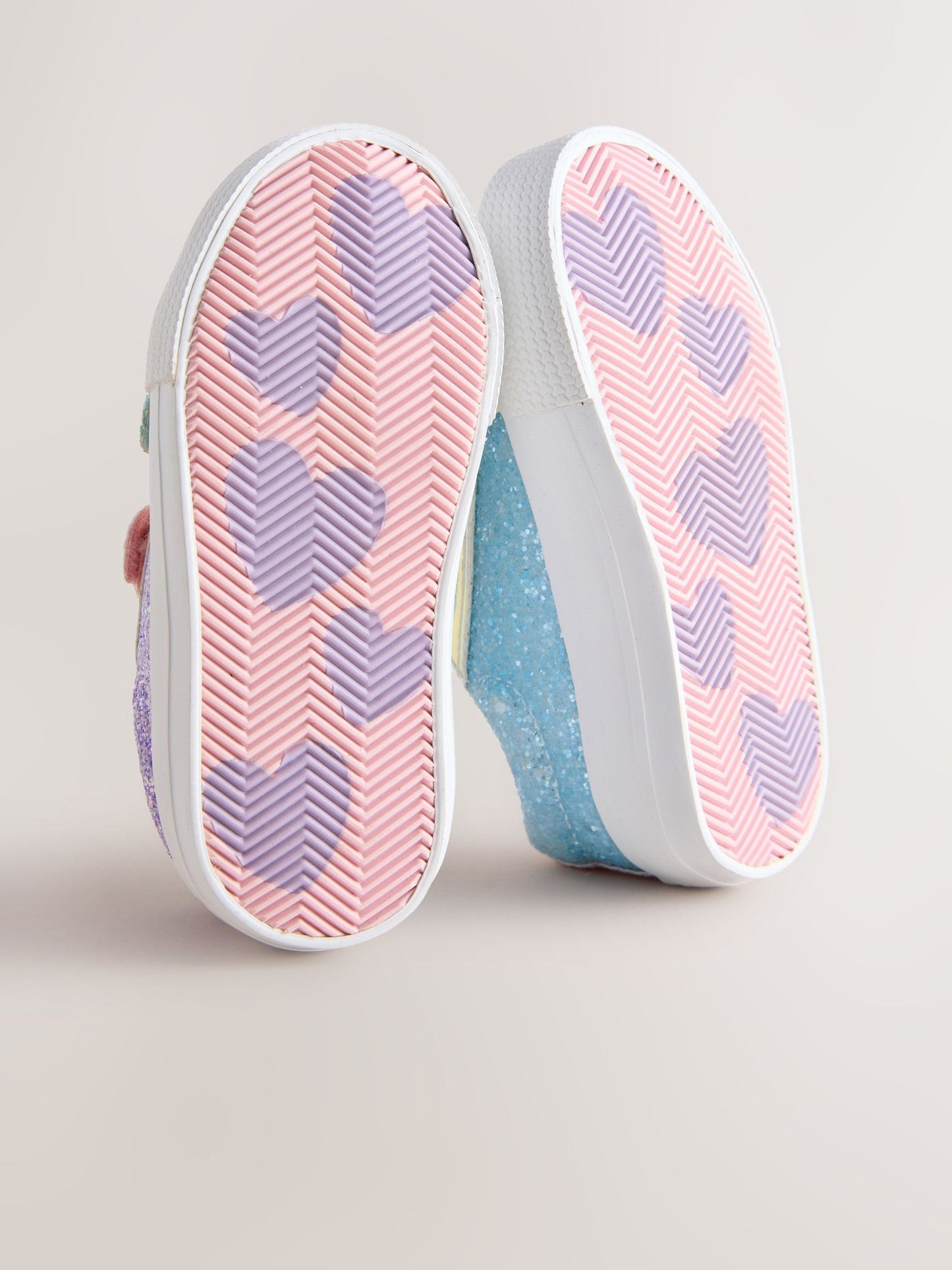 Multi Rainbow Glitter Standard Fit (F) Chunky Trainers With Touch Fastening image 6