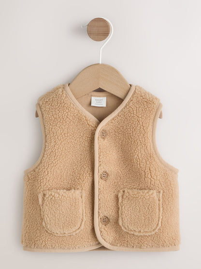 Dsiney Kidz - Toffee Brown Borg Baby Gilet image 1