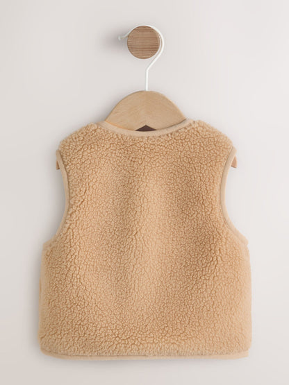 Dsiney Kidz - Toffee Brown Borg Baby Gilet image 2