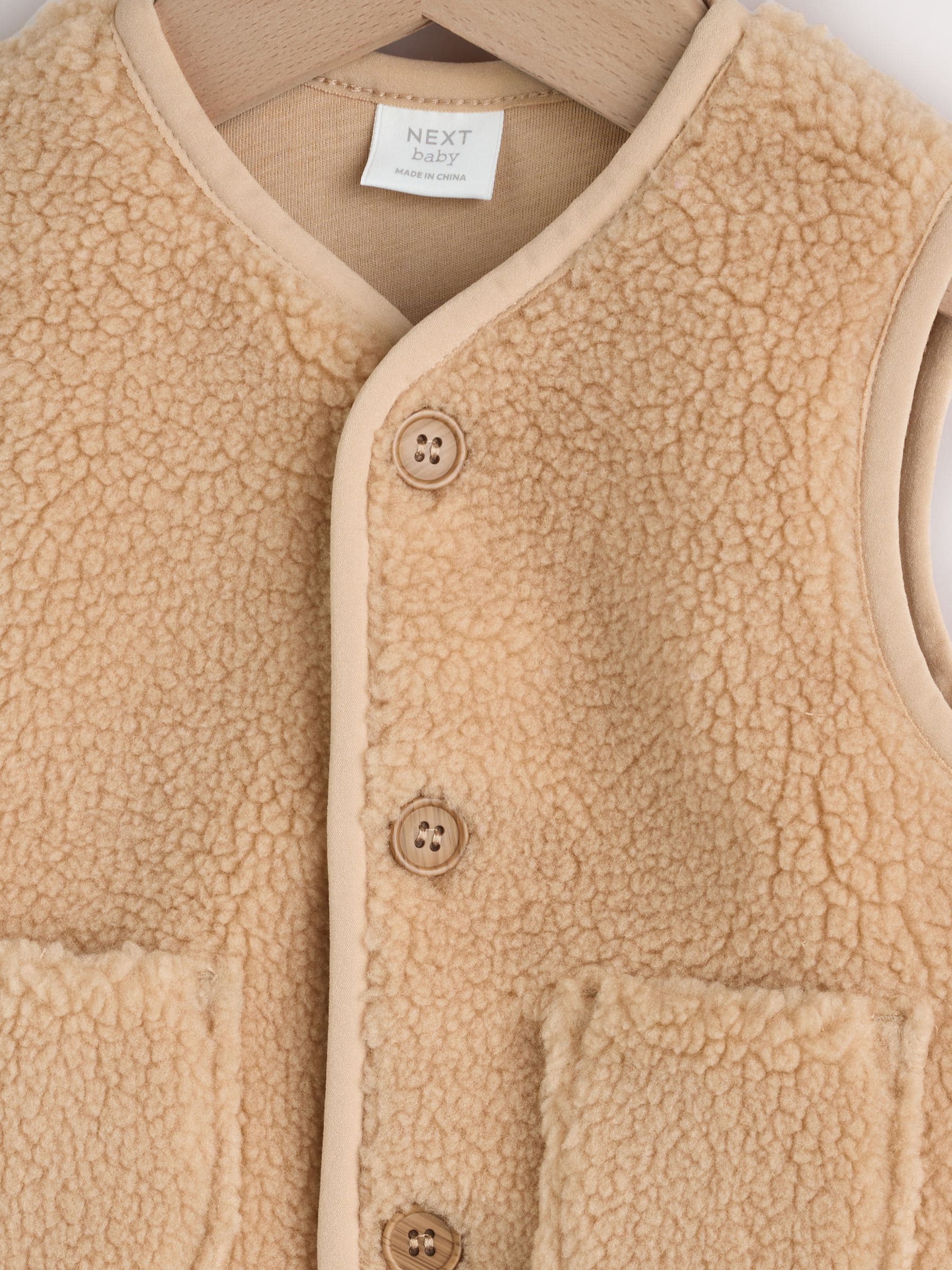 Dsiney Kidz - Toffee Brown Borg Baby Gilet image 3