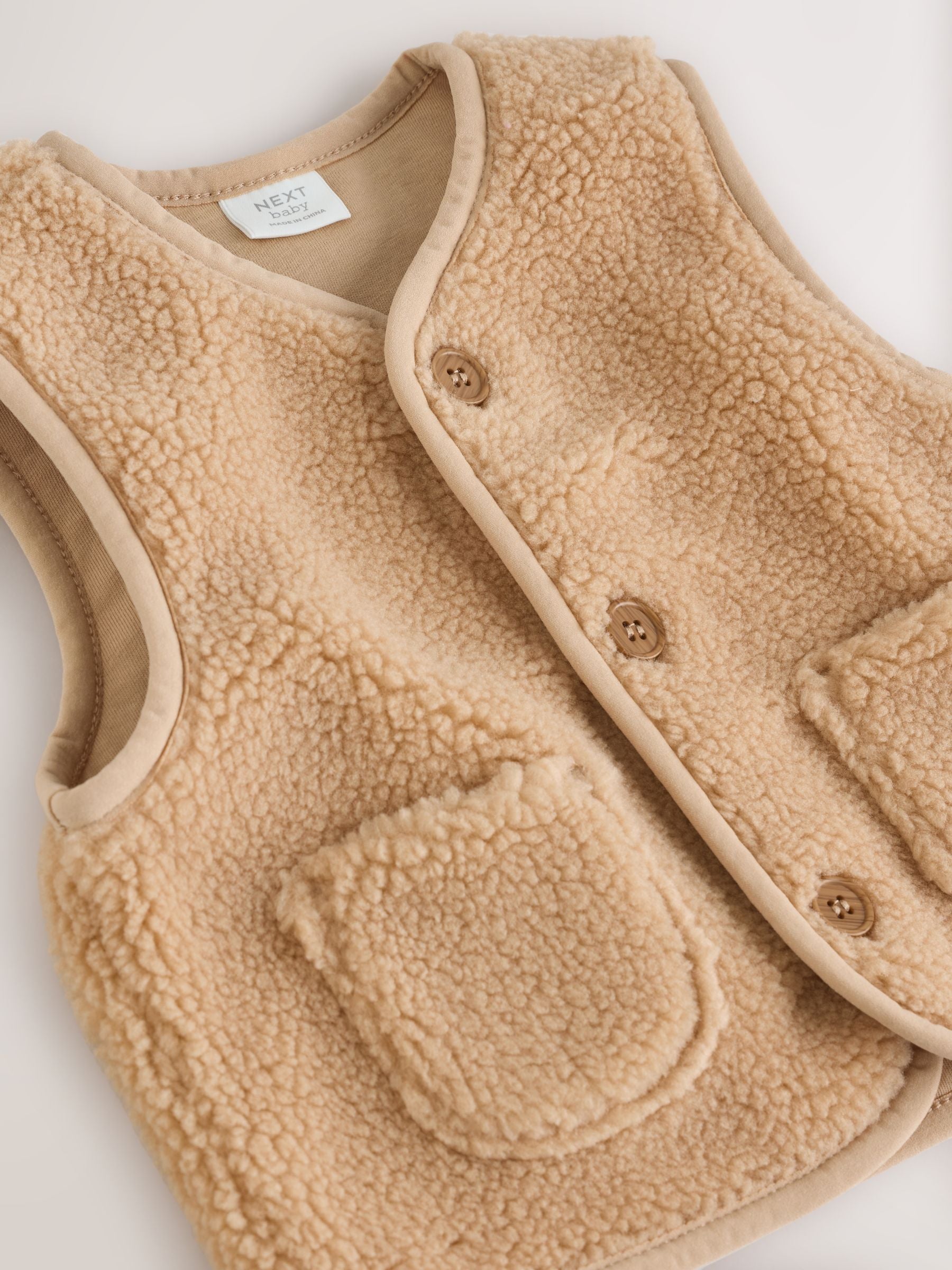 Dsiney Kidz - Toffee Brown Borg Baby Gilet image 4