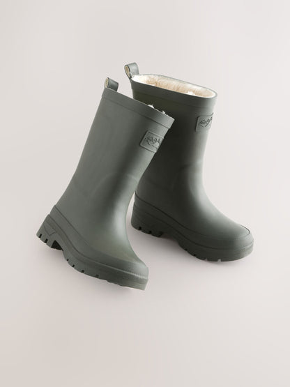 Khaki Green Warm Lined Wellies image 1