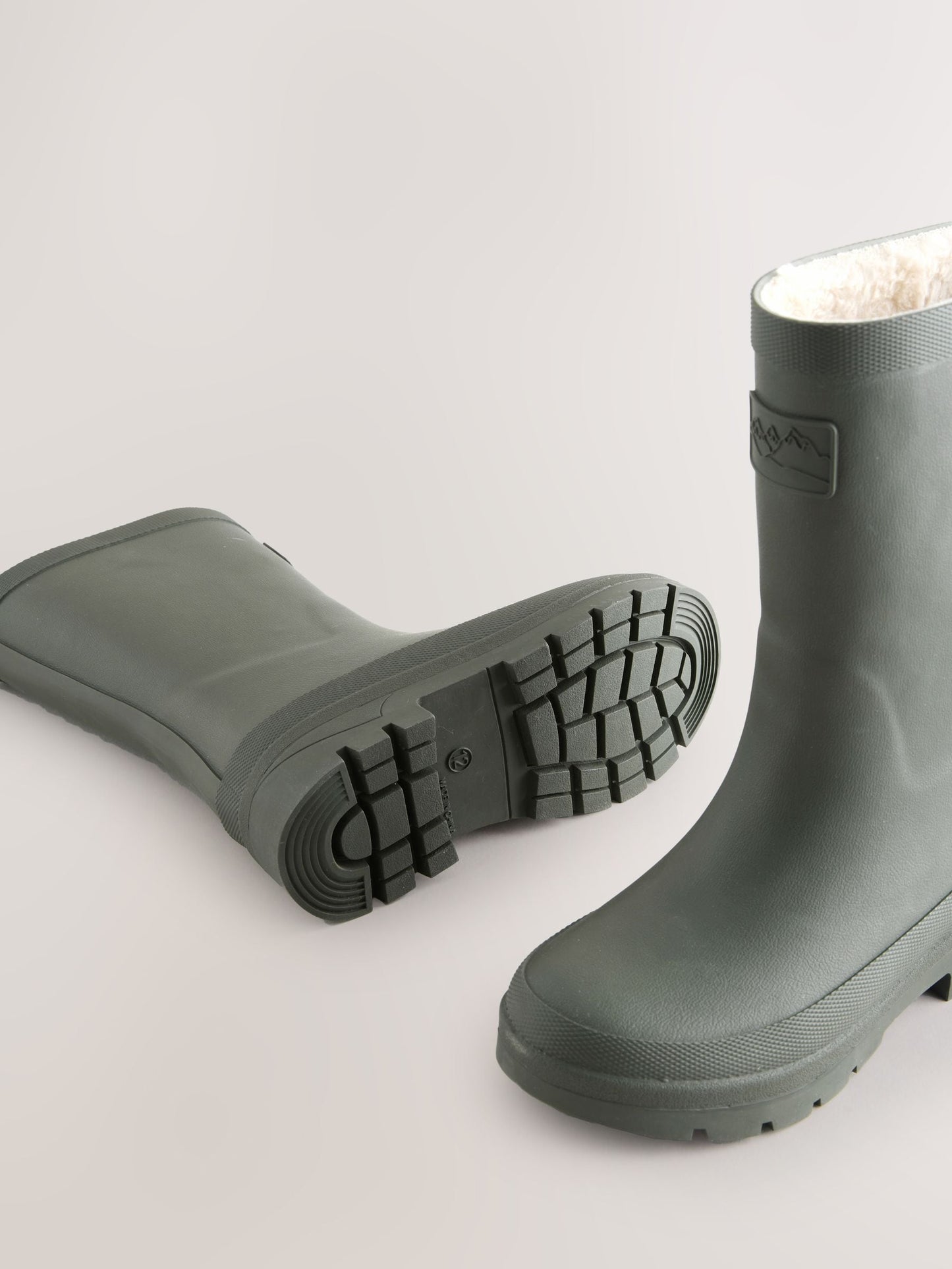 Khaki Green Warm Lined Wellies image 4