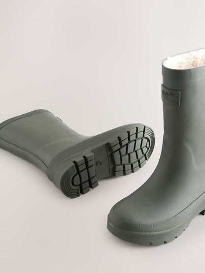 Khaki Green Warm Lined Wellies image 4