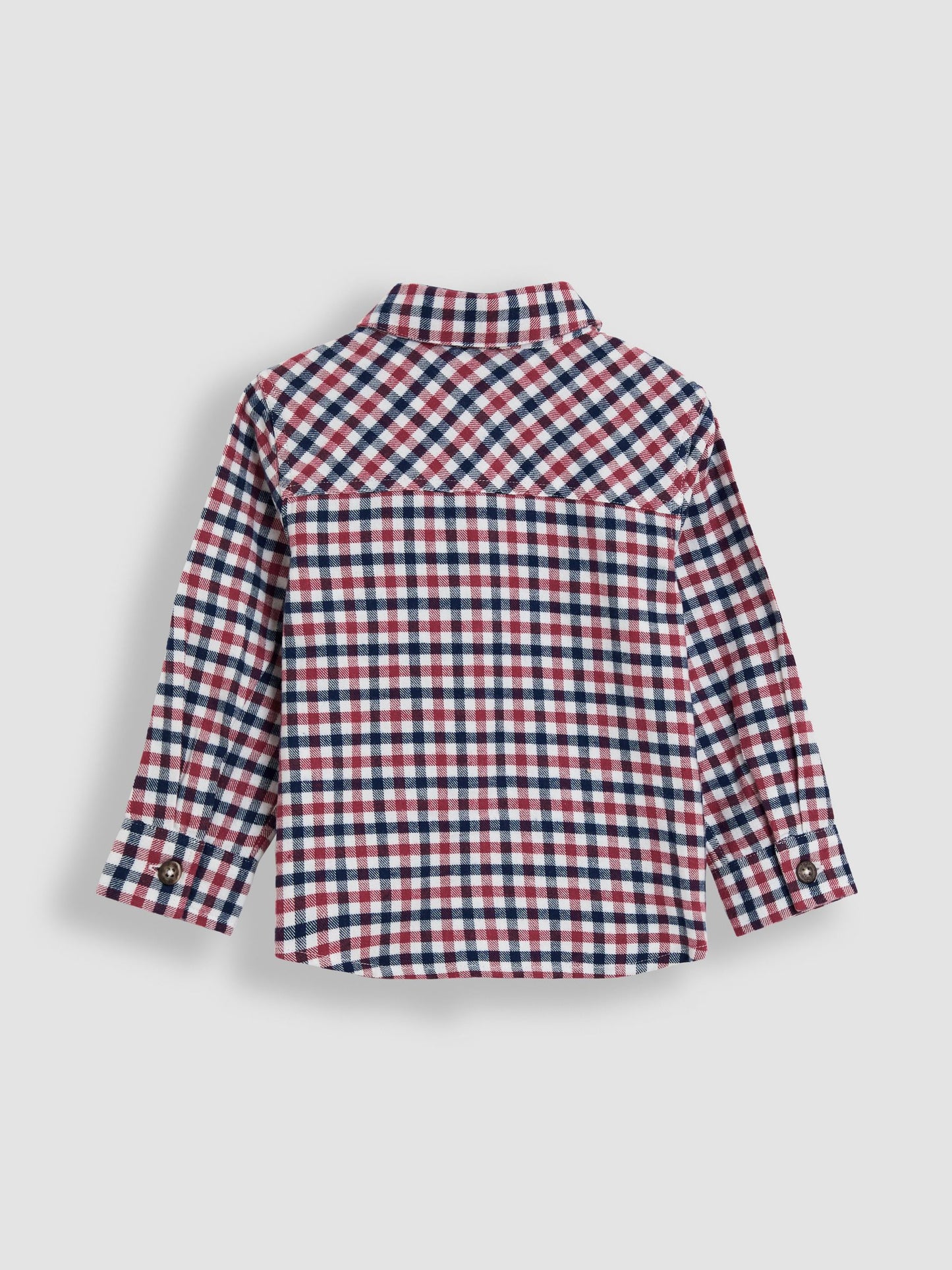 JoJo Maman Bébé Burgundy Red Tattersall Check Shirt image 2