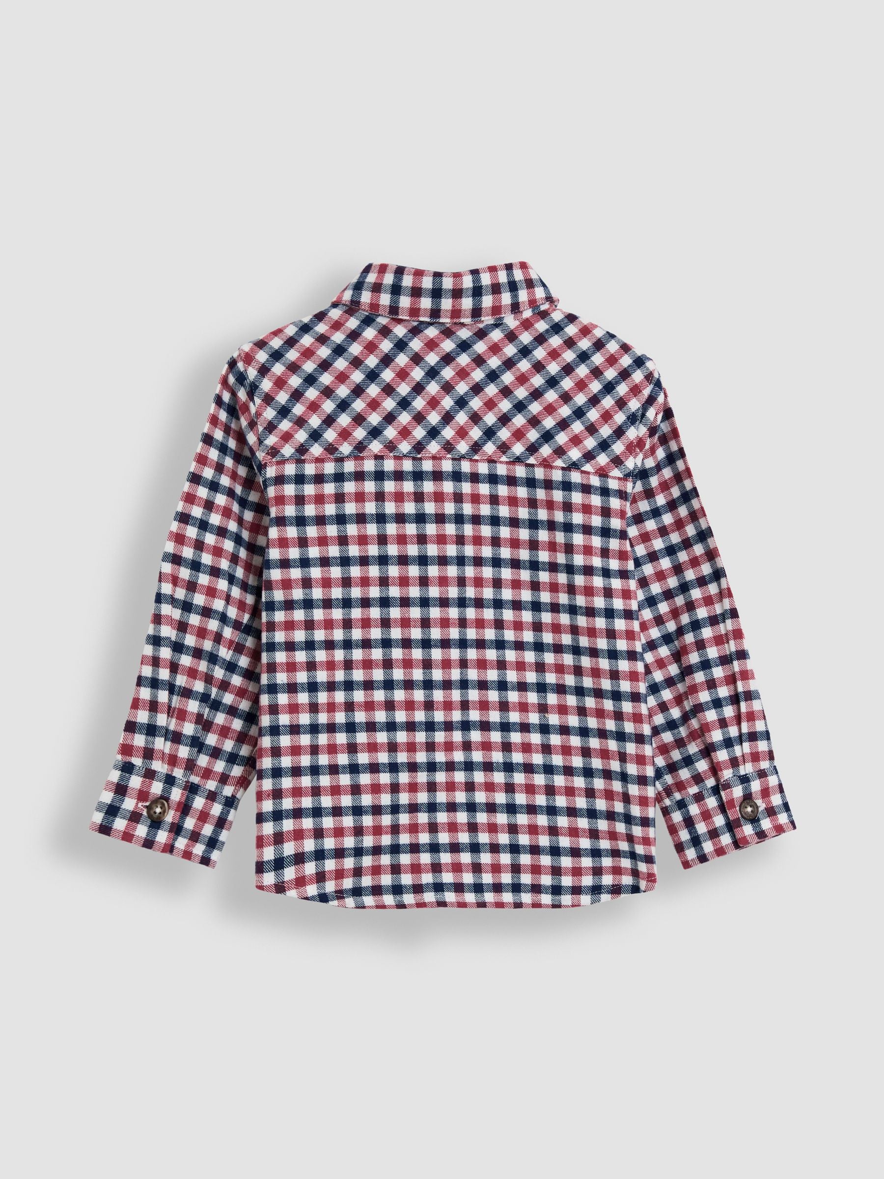 JoJo Maman Bébé Burgundy Red Tattersall Check Shirt image 2