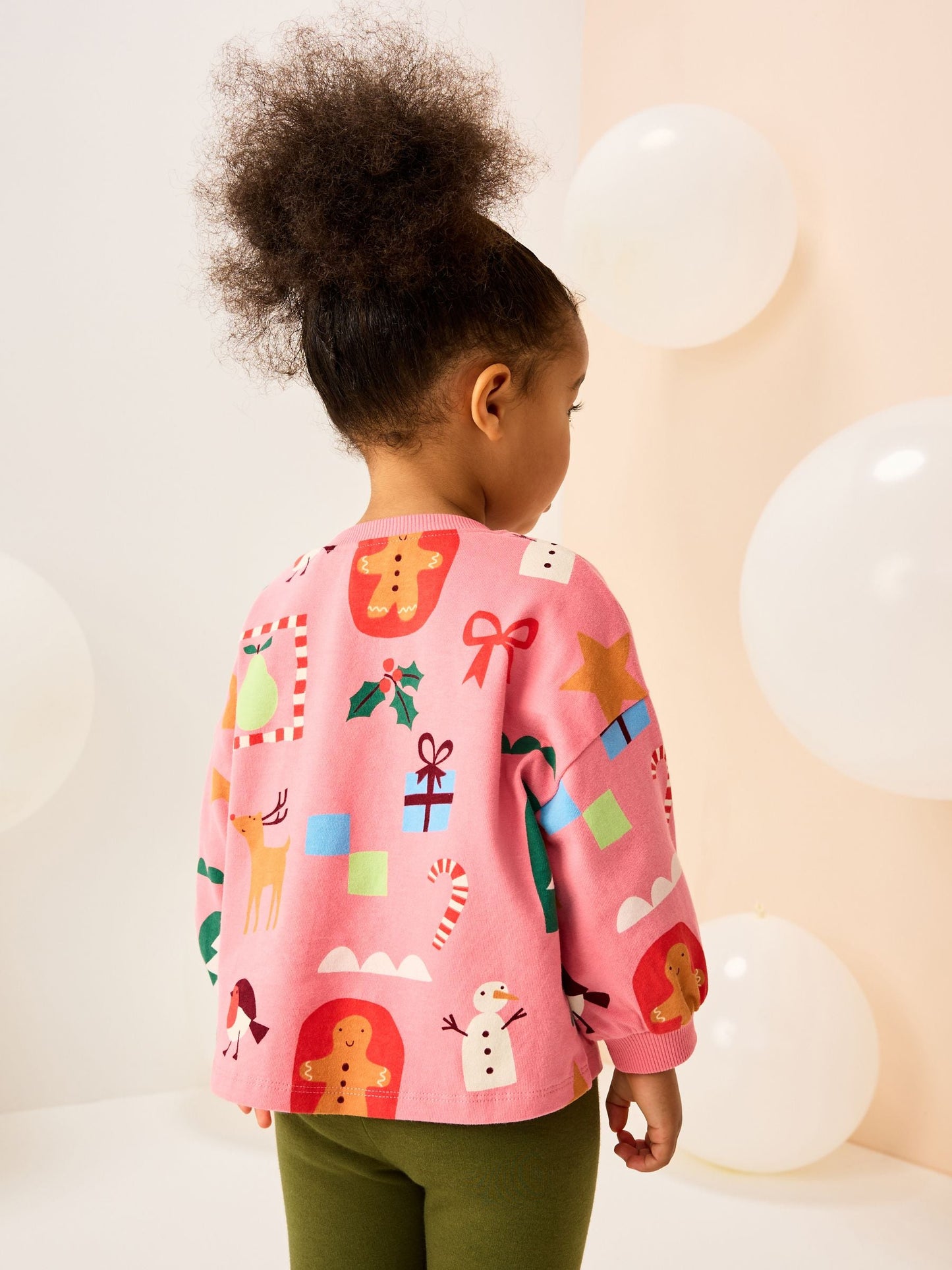 Pink Christmas Long Sleeve T-Shirt (3mths-7yrs)