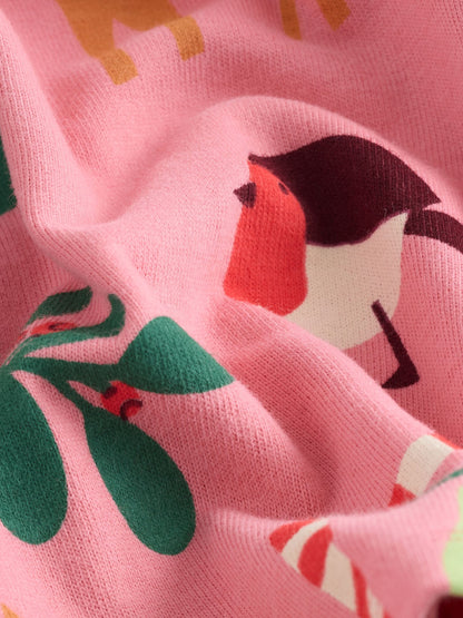 Pink Christmas Long Sleeve T-Shirt (3mths-7yrs)