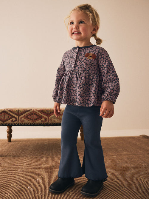 Dsiney Kidz - Charcoal Grey Dog Character Long Sleeve Peplum Flare Tops Set (3mths-7yrs) image 1