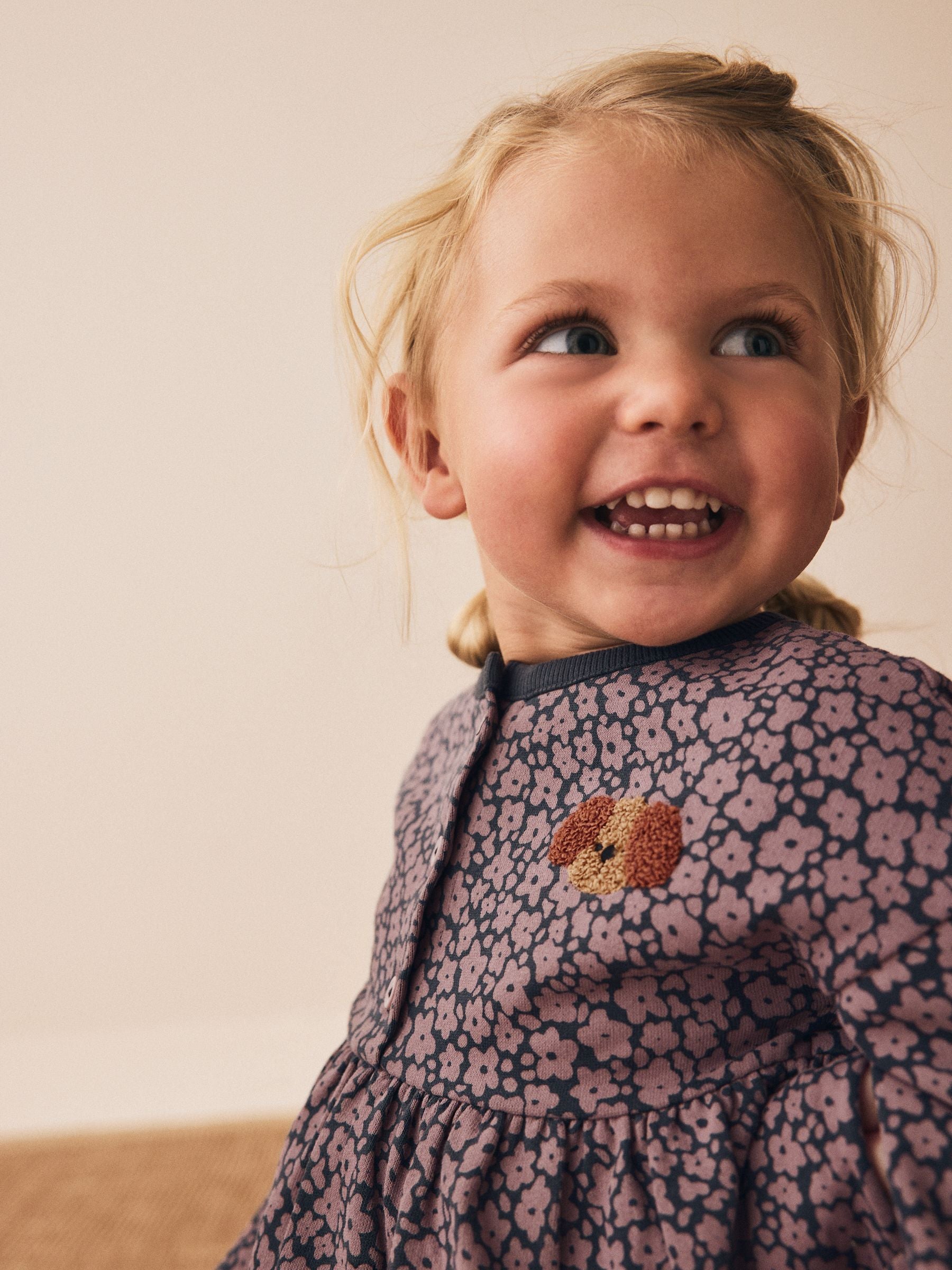 Charcoal Grey Dog Character Long Sleeve Peplum Flare Tops Set (3mths-7yrs) image 2
