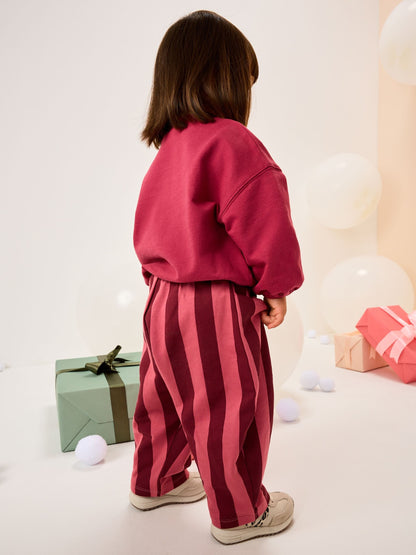 Burgundy Red Santa Long Sleeve Top and Barrel Trousers Set (3mths-7yrs)