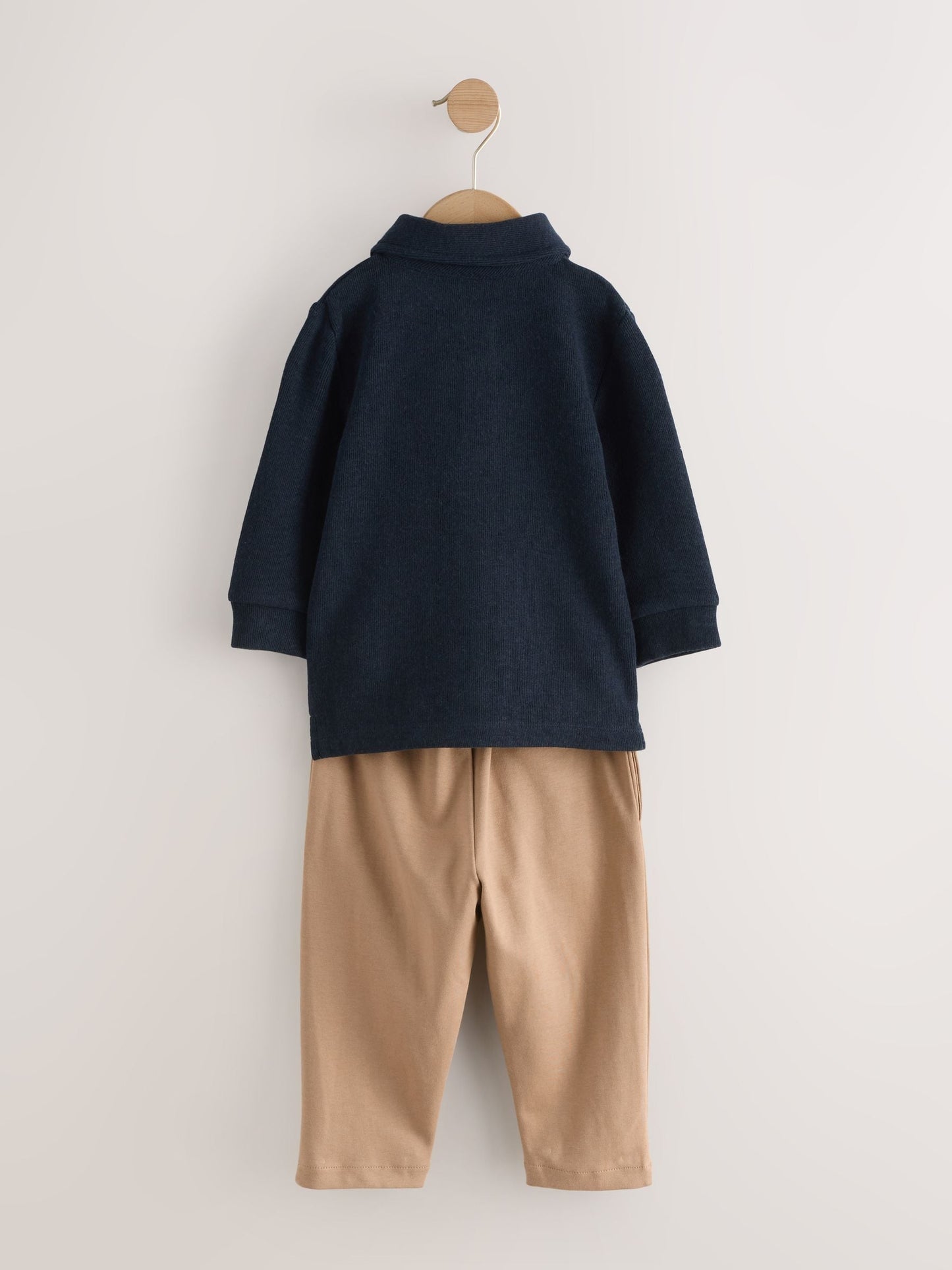 Navy Long Sleeve Polo Shirt And Joggers Set (3mths-7yrs) image 3