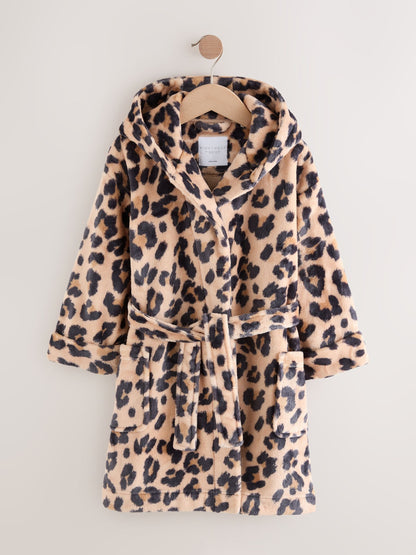Animal Print Fleece Dressing Gown (9mths-16yrs)