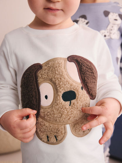 Blue/Ecru Dog Snuggle Pyjamas 3 Pack (9mths-6yrs) image 7