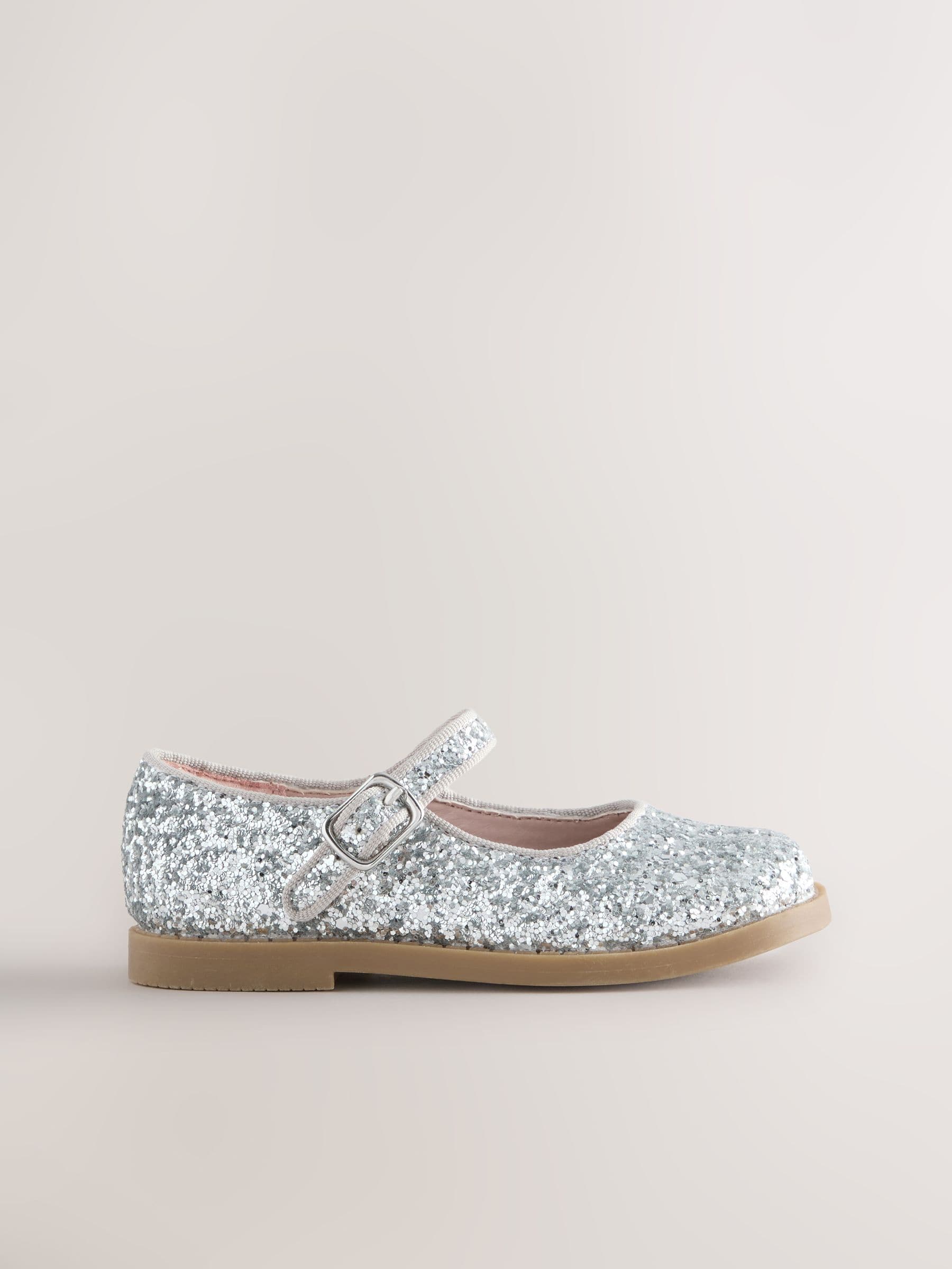 Silver Glitter Mary Jane Shoes image 2