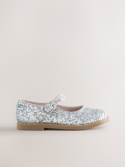Silver Glitter Mary Jane Shoes image 2