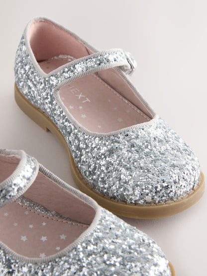 Silver Glitter Mary Jane Shoes image 4