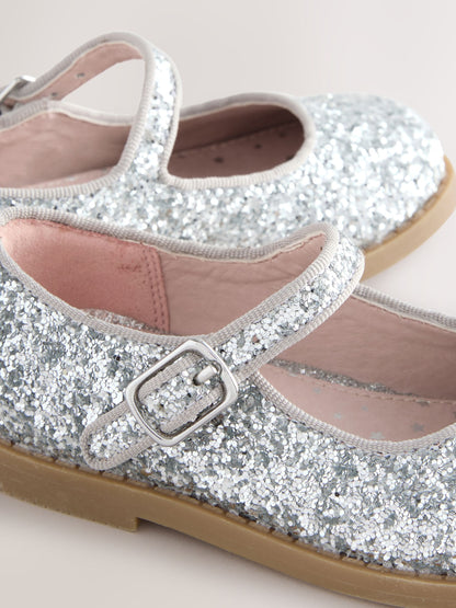 Silver Glitter Mary Jane Shoes image 5