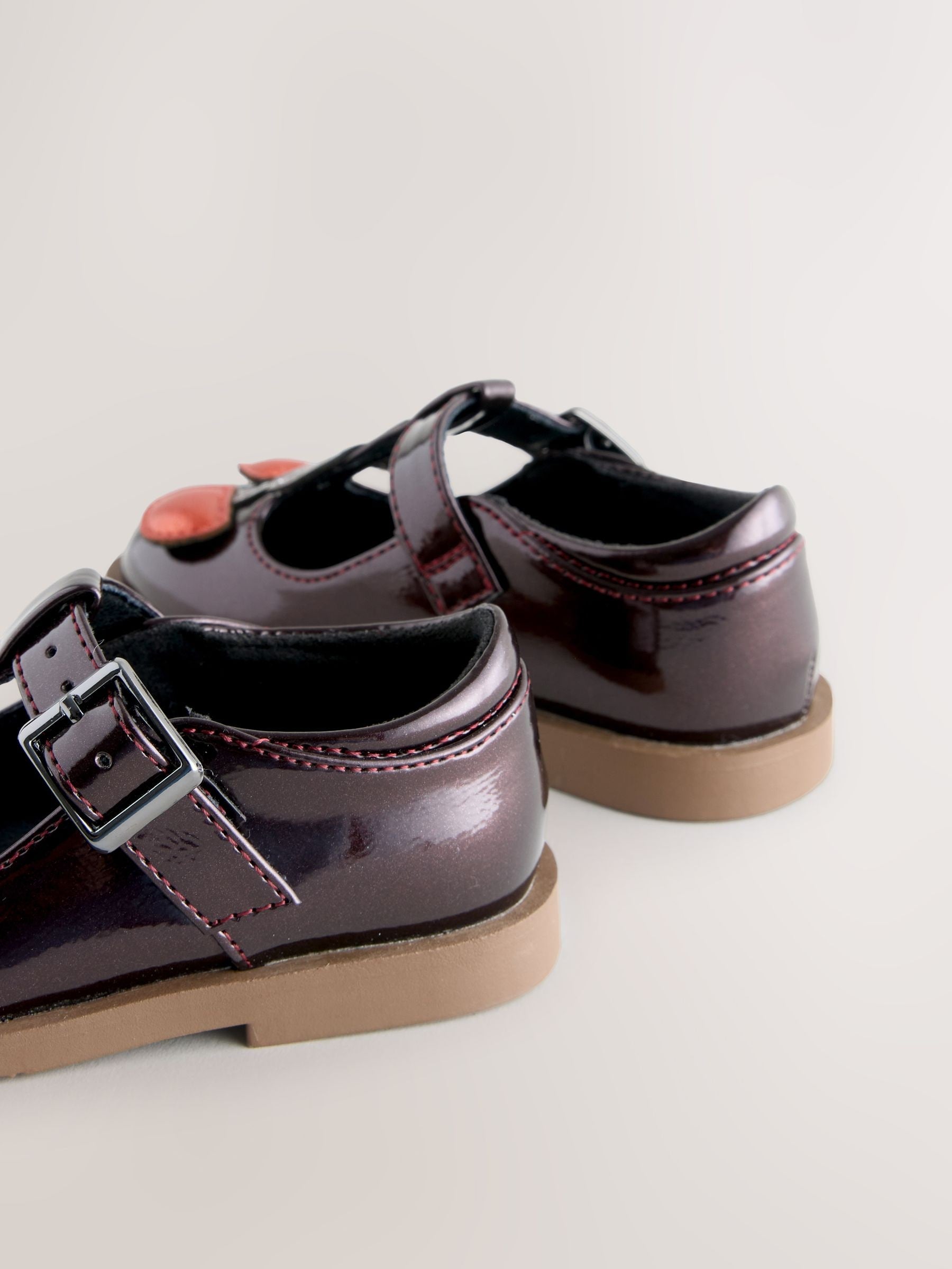 Burgundy Red Cherry T-Bar Shoes image 6